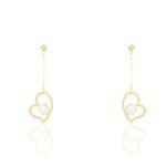 Boucles D'oreilles Pendantes Gwladys Or Jaune Strass - Pendantes Femme | Marc Orian