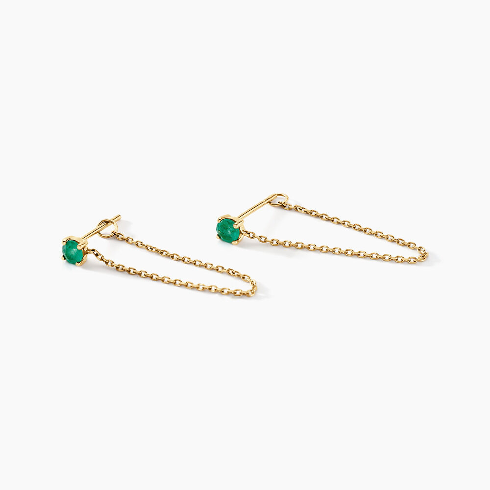 Boucles D'oreilles Pendantes Esmerald Rendez-vous Or Jaune Emeraude -  Femme | Marc Orian