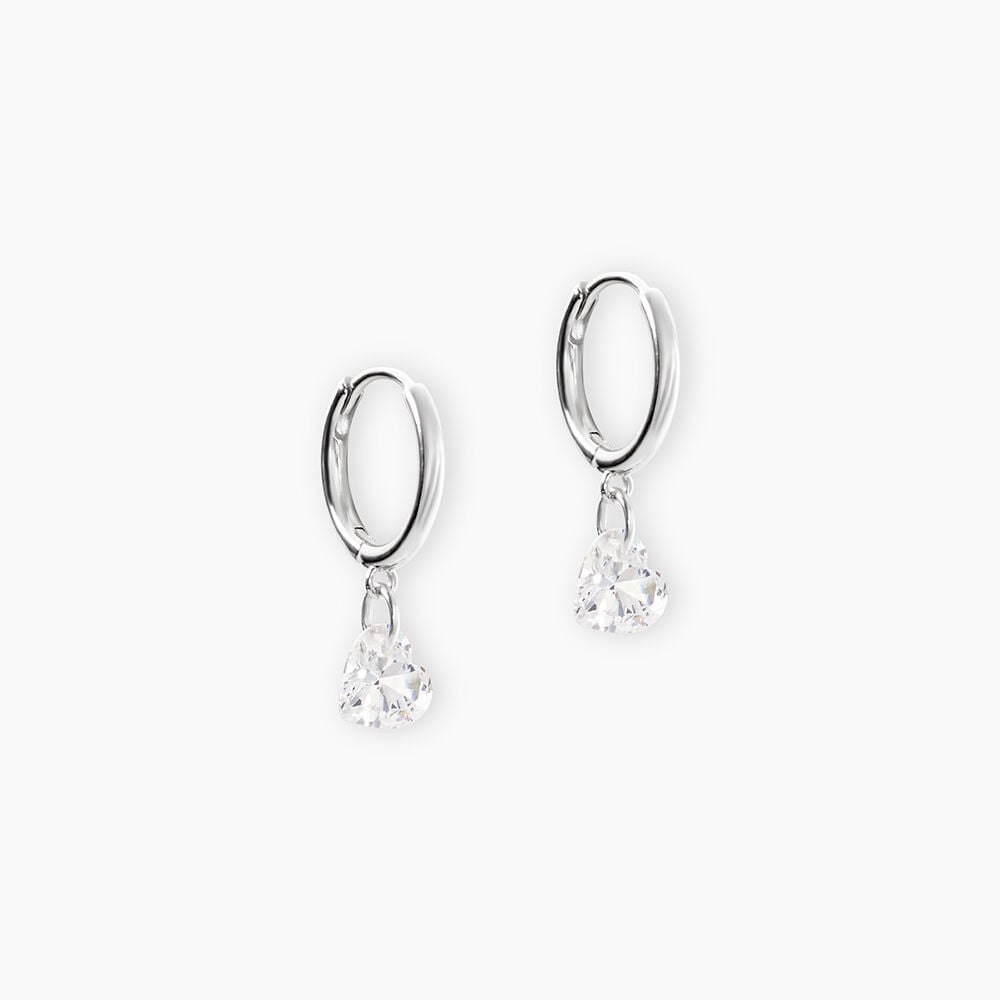 Cr&eacute;oles Shanel Argent Blanc Oxyde De Zirconium - Cr&eacute;oles Femme | Marc Orian