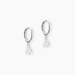 Cr&eacute;oles Shanel Argent Blanc Oxyde De Zirconium - Cr&eacute;oles Femme | Marc Orian