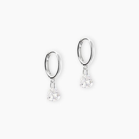 Cr&eacute;oles Shanel Argent Blanc Oxyde De Zirconium - Cr&eacute;oles Femme | Marc Orian