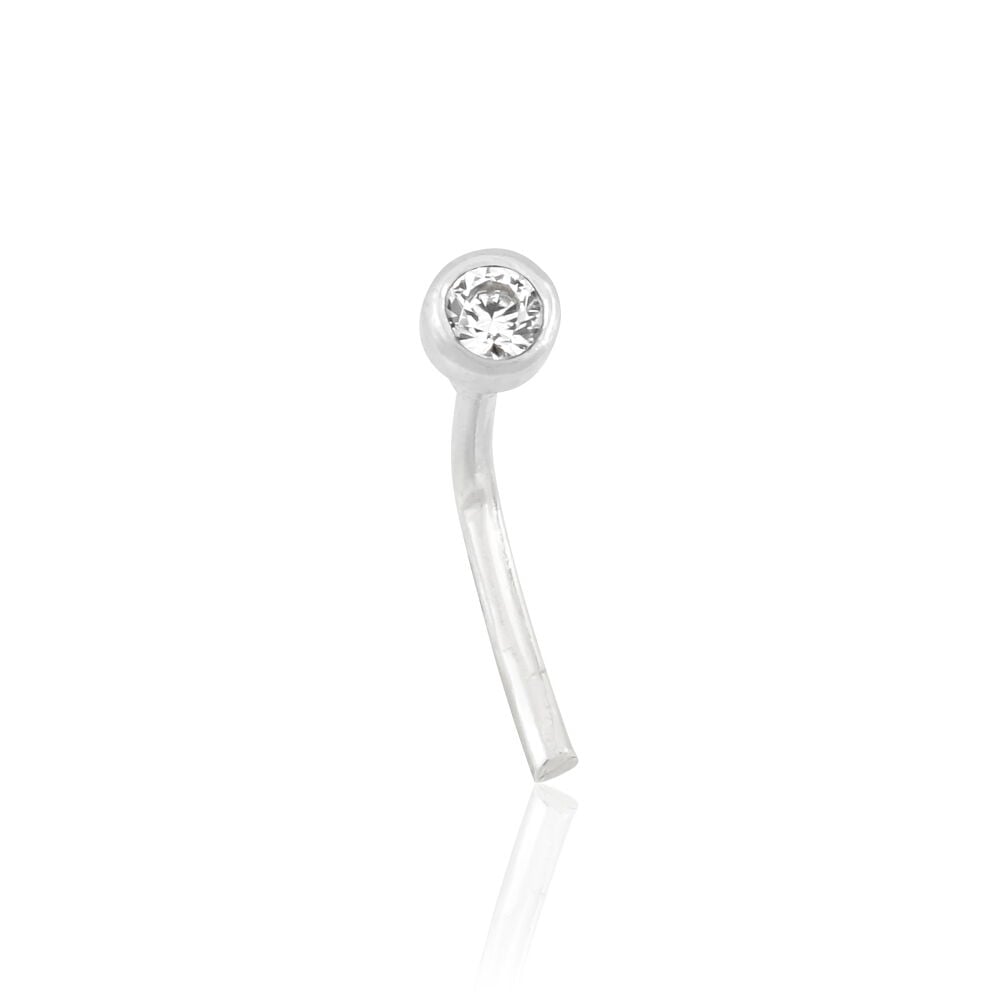Piercing De Nez Fethi Serti Clos Or Blanc Oxyde De Zirconium - Piercing Nez Famille | Marc Orian