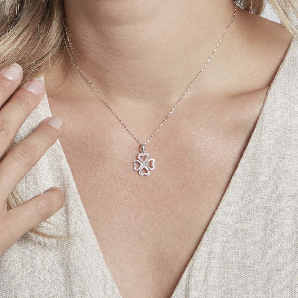 Pendentif Daiki Or Blanc Oxyde De Zirconium - Pendentifs Femme | Marc Orian