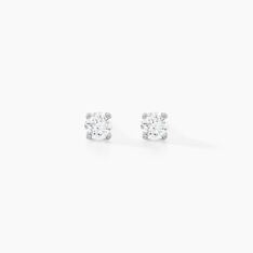 Boucles D'oreilles Puces Victoria Or Blanc Diamant - Clous d'oreilles Famille | Marc Orian