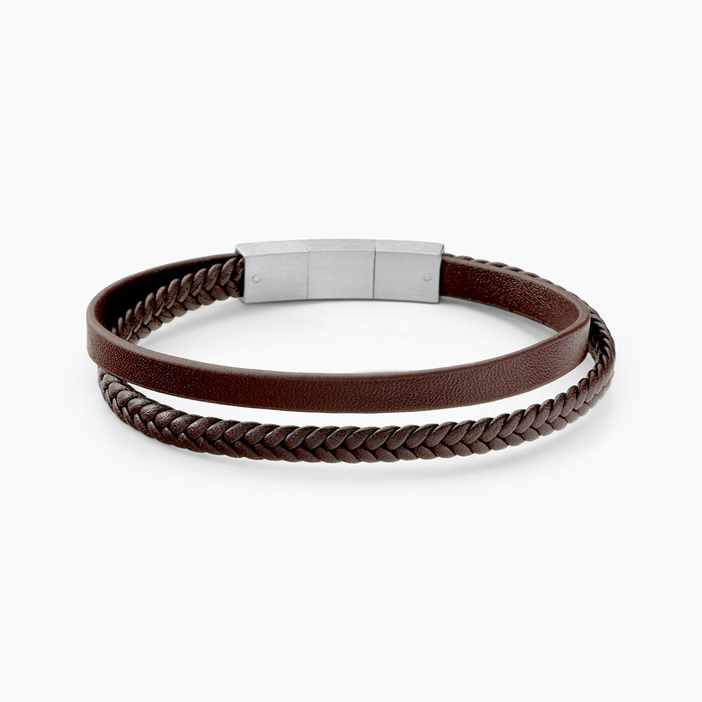 Bracelet Jourdan Cuir De Vache Marron - Bracelets cuir Homme | Marc Orian
