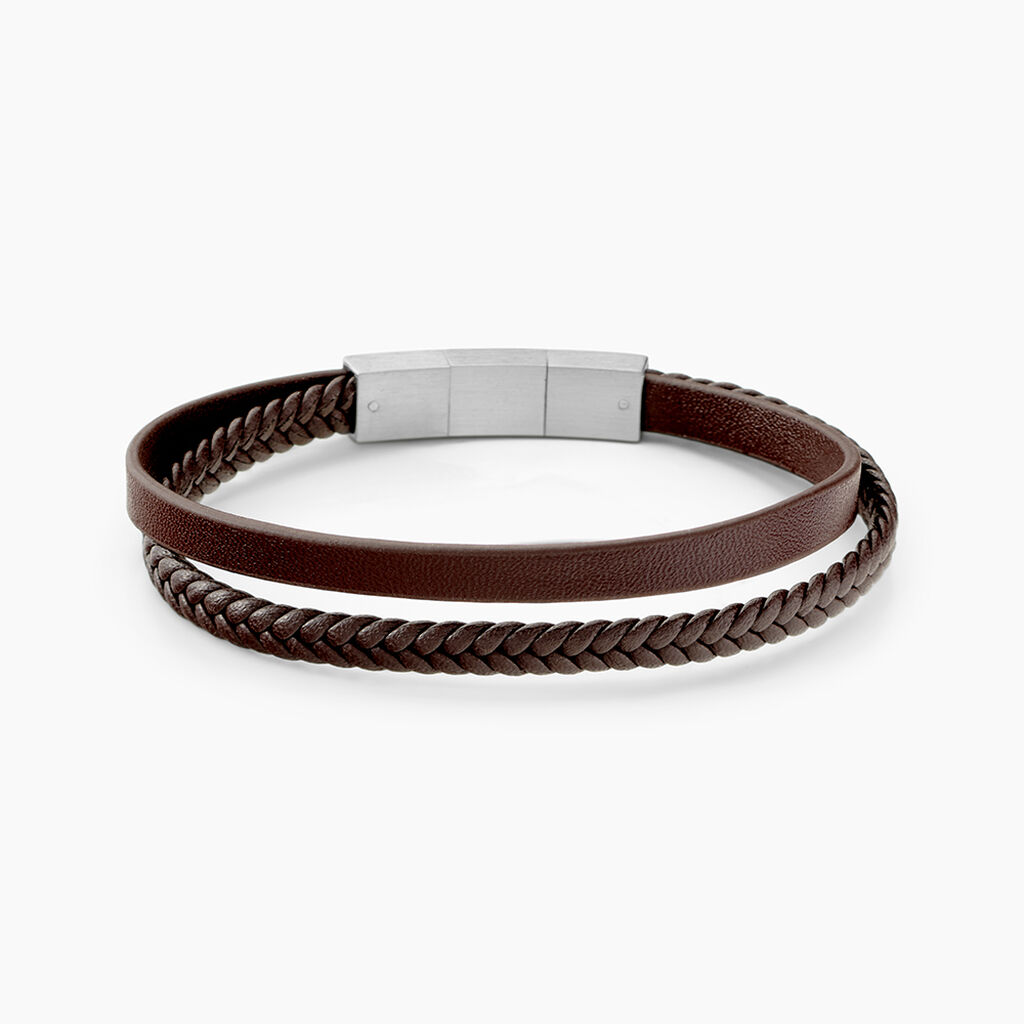 Bracelet Jourdan Cuir De Vache Marron - Bracelets cuir Homme | Marc Orian