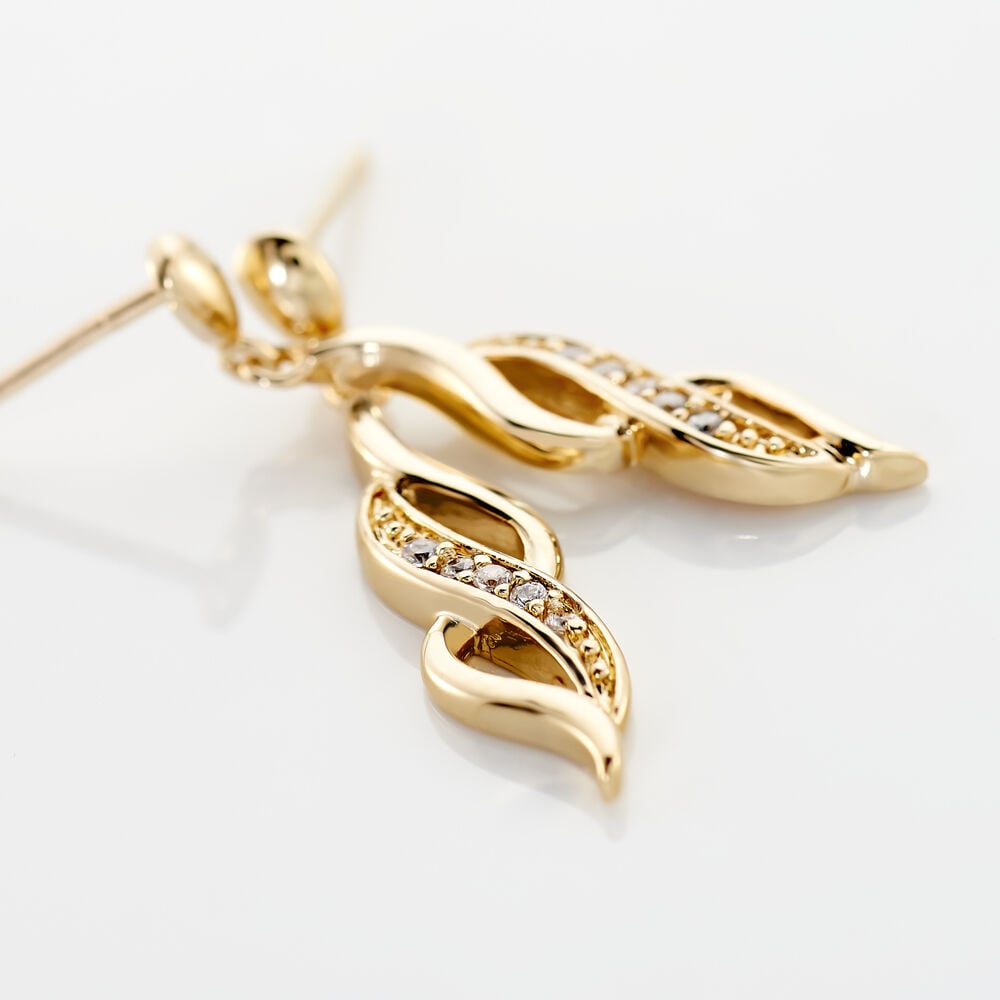 Boucles D'oreilles Pendantes Ishaae Plaqu&eacute; Or Jaune Oxyde De Zirconium - Pendantes Femme | Marc Orian