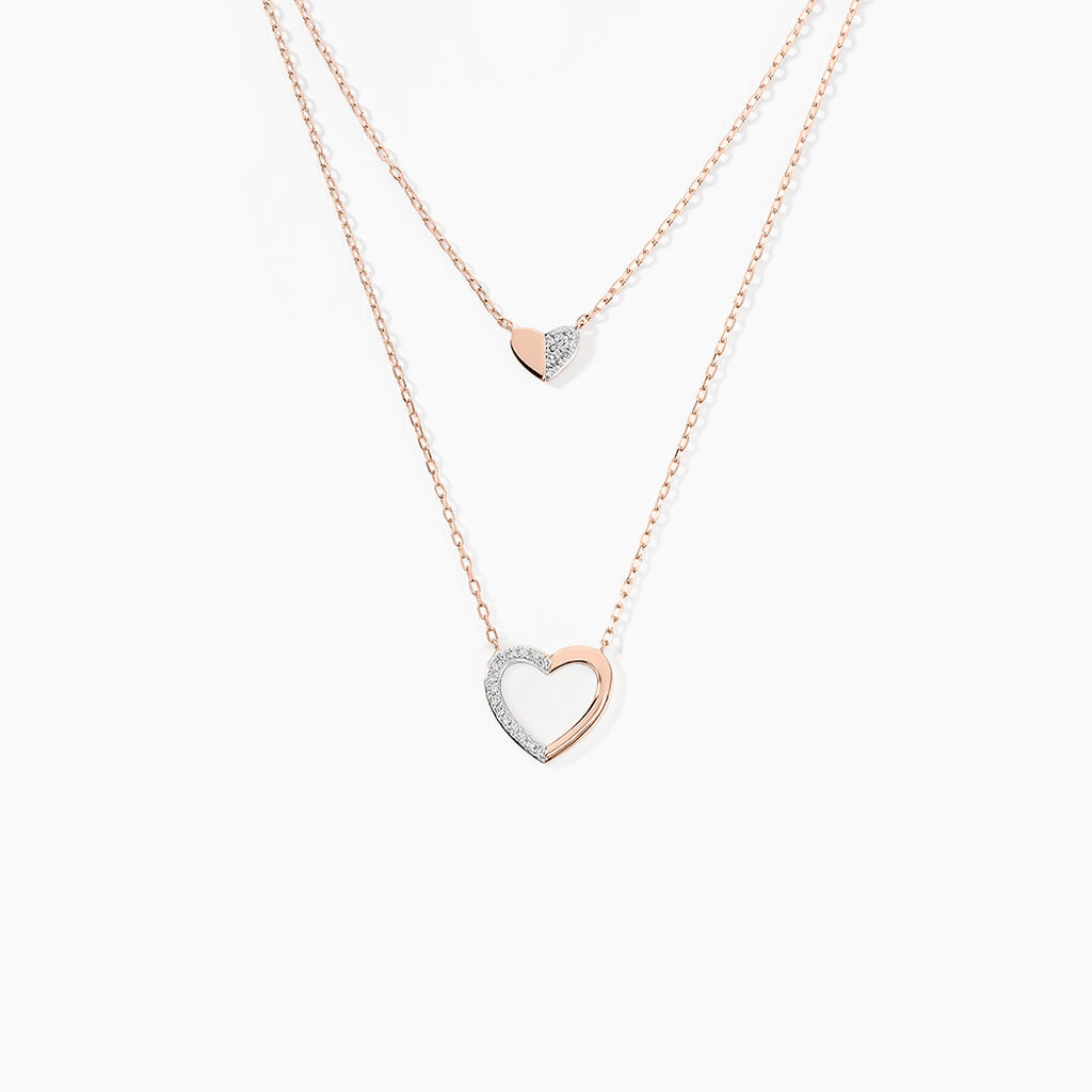 Collier Emilia Or Rose Diamant - Colliers multirangs Femme | Marc Orian