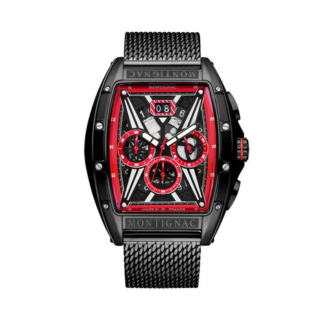 Montre Montignac Tonneau Noir - Montres &eacute;tanches Homme | Marc Orian