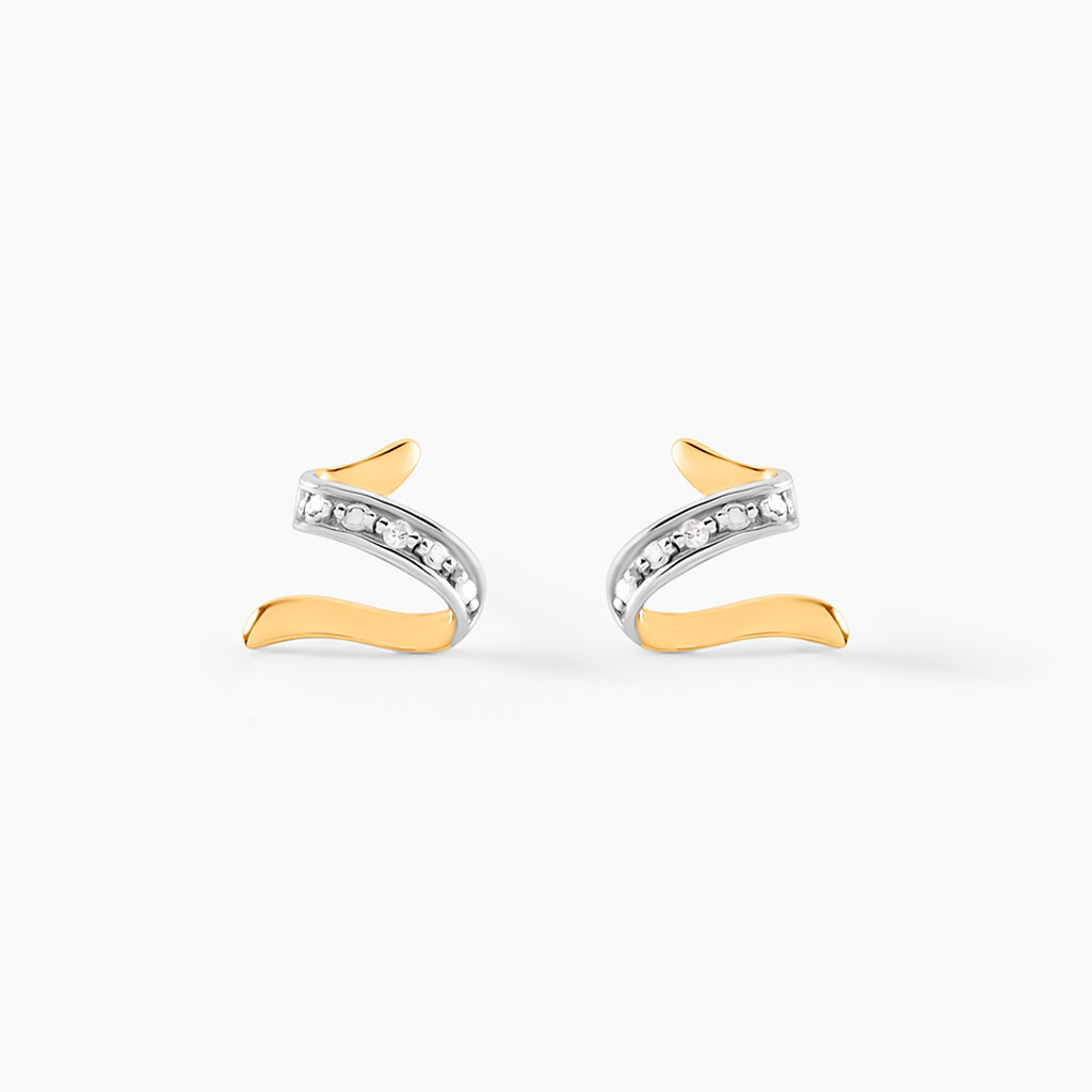 Boucles D'oreilles Puces Ouassima Or Jaune Diamant - Puces Femme | Marc Orian