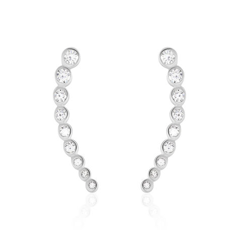 Boucles D'oreilles Grimpantes Zoiaae Argent Blanc Oxyde De Zirconium - Piercings d'oreilles Femme | Marc Orian