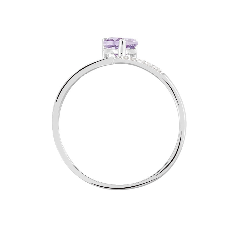 Bague Eva Or Blanc Amethyste Et Diamant - Bagues pierres fines Femme | Marc Orian