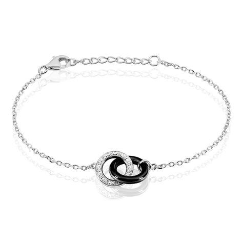 Bracelet Dina Argent Blanc Céramique Et Oxyde De Zirconium - Bracelets Anneaux Entrelaces Femme | Marc Orian