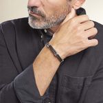 Bracelet Phebus Him Cuir De Vache Noir - Bracelets cuir Homme | Marc Orian