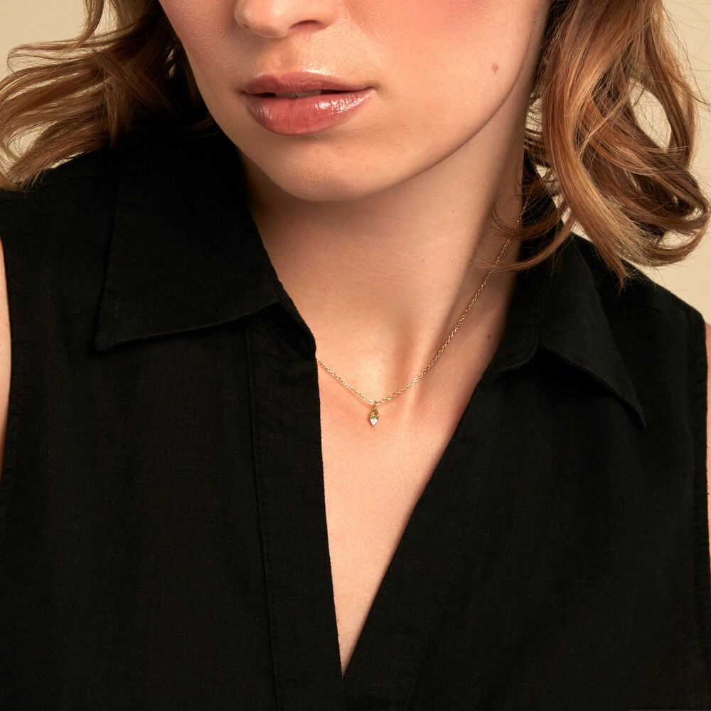 Collier Poem Argent Jaune P&eacute;ridot Oxyde De Zirconium - Colliers avec pierres Femme | Marc Orian