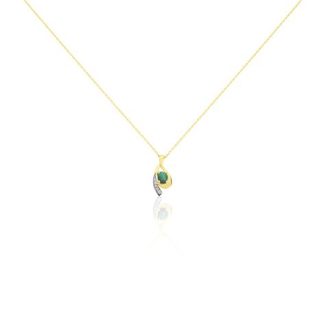 Collier Sagesse Or Jaune Emeraude Et Diamant - Colliers avec pierres Femme | Marc Orian
