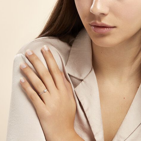 Bague Solitaire Servana Or Blanc Oxyde De Zirconium - Bagues Solitaire Femme | Marc Orian