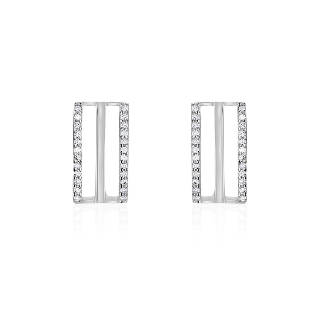 Boucles D'oreilles Pendantes Argent Blanc Oxyde De Zirconium - Pendantes Femme | Marc Orian