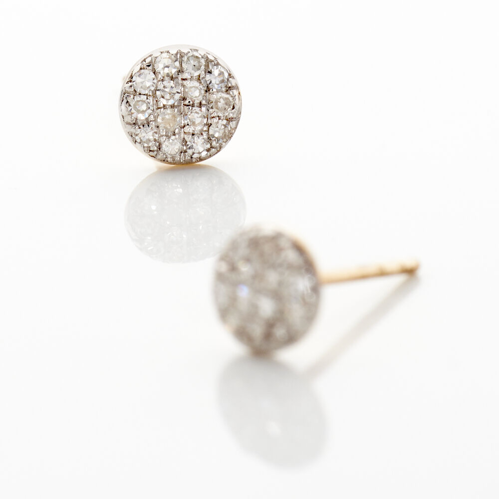 Boucles D'oreilles Puces Teani Or Jaune Diamant - Puces Femme | Marc Orian