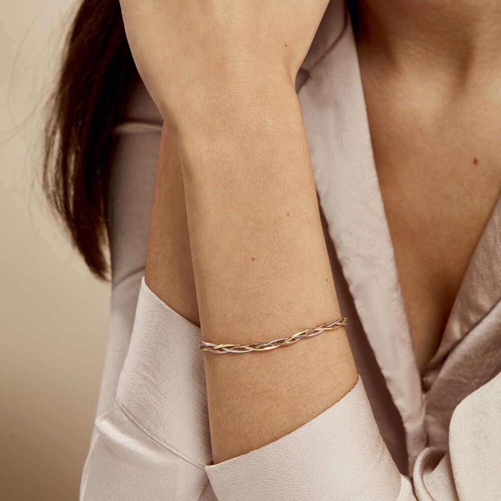 Bracelet Eira Argent Tricolore - Bracelets mailles Femme | Marc Orian