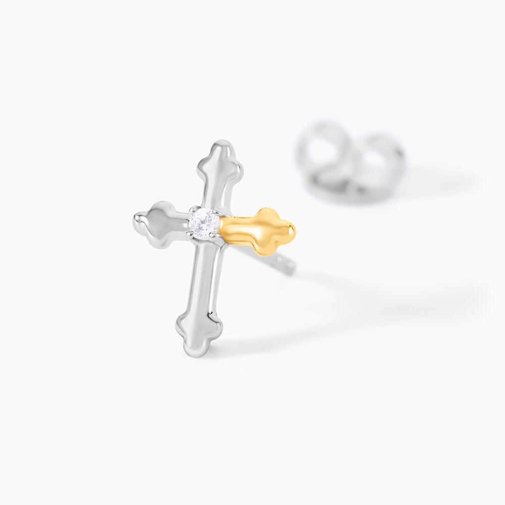 Boucles D'Oreilles Puces Or Jaune Oxyde De Zirconium - Puces Femme | Marc Orian