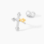 Boucles D'Oreilles Puces Or Jaune Argent Blanc Oxyde De Zirconium - Puces Femme | Marc Orian