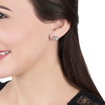 Boucles D'oreilles Puces Cahina Argent Blanc - Puces Femme | Marc Orian