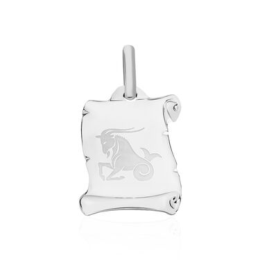 Pendentif Zodiaque Parchemin Argent Blanc