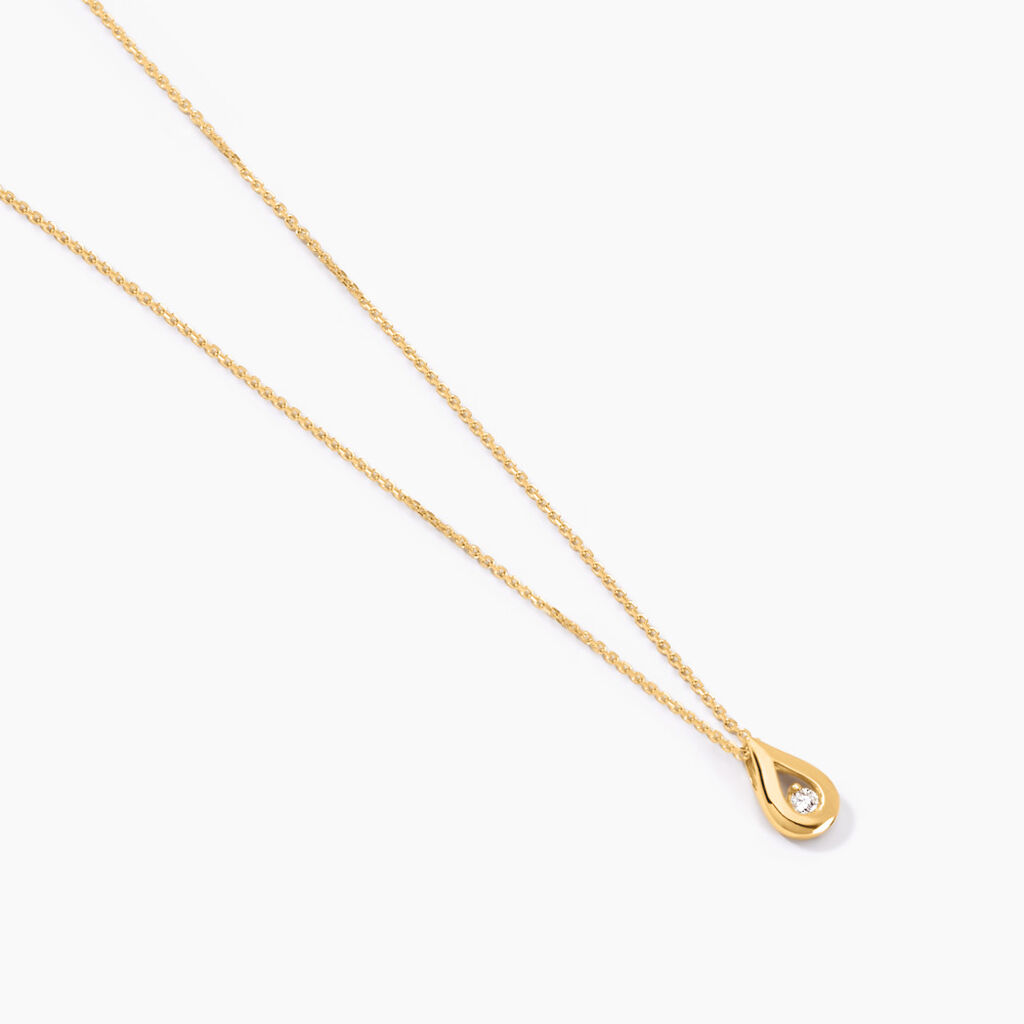 Collier Or Jaune Purete Goutte Diamant - Colliers avec pierres Femme | Marc Orian