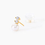 Boucles D'oreilles Pendantes Taima Or Jaune Perle De Culture - Pendantes Femme | Marc Orian