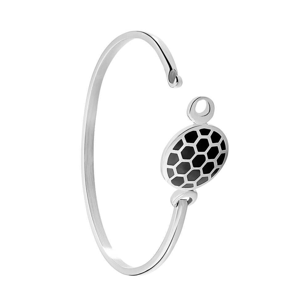 Bracelet Jonc Aviva Acier Blanc Strass - Bracelets joncs Femme | Marc Orian