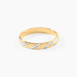 Alliance Strie Fantaisie Demi Jonc Classique Or Bicolore - Alliances duo Unisex | Marc Orian