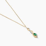 Collier Ondulations Or Jaune Emeraude Diamant - Colliers avec pierres Femme | Marc Orian