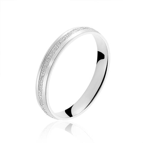 Alliance Caroline Sablee Demi Jonc Classique Or Blanc - Alliances duo Femme | Marc Orian