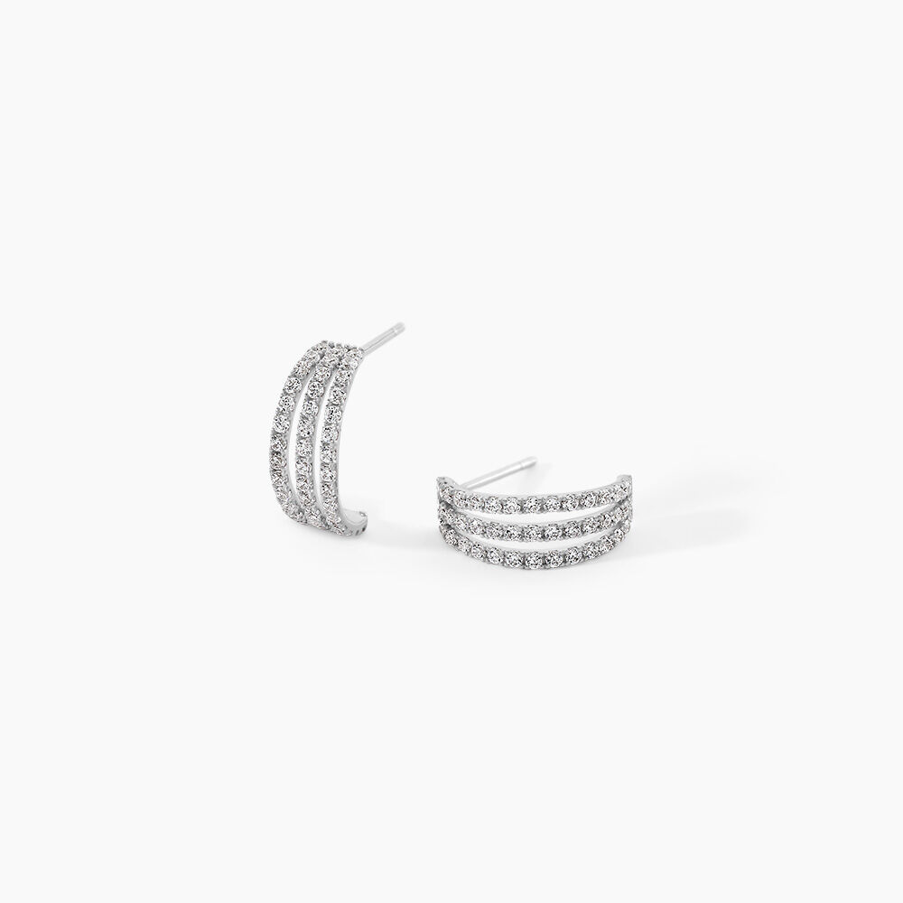 Cr&eacute;oles Oiva Or Blanc Oxyde De Zirconium - Cr&eacute;oles Femme | Marc Orian