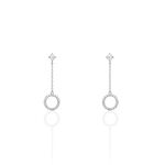 Boucles D'oreilles Pendantes Lim Or Blanc Oxyde De Zirconium - Pendantes Femme | Marc Orian