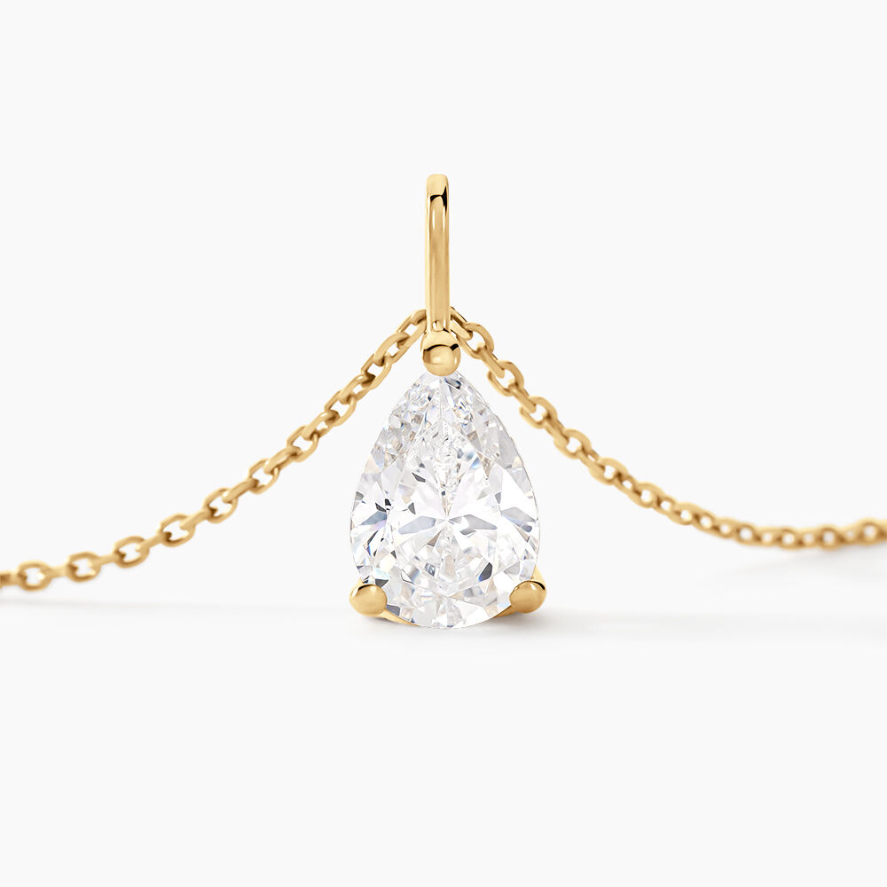 Collier Goutte Or Jaune Oxyde De Zirconium - Colliers avec pierres Femme | Marc Orian