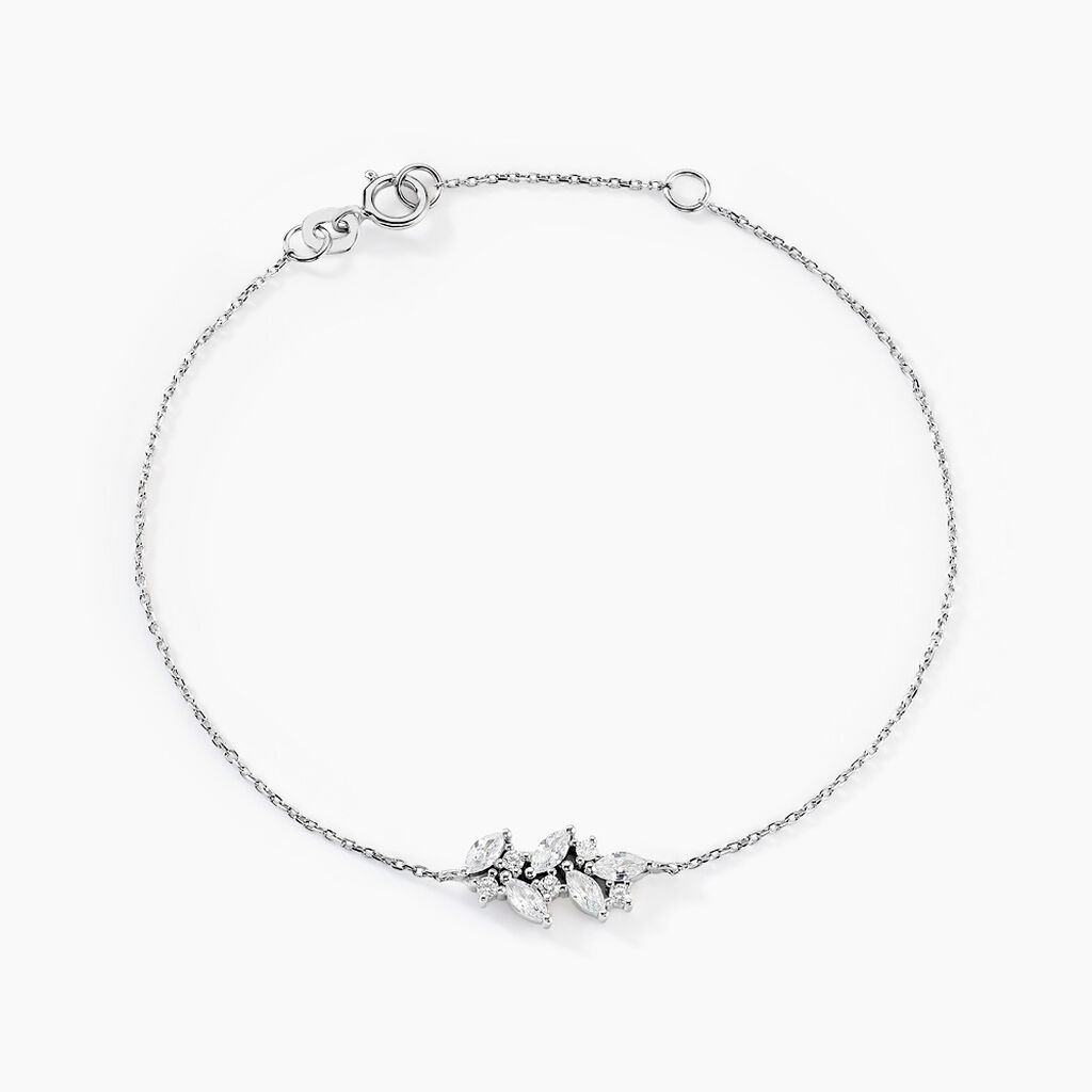 Bracelet Fidelis Or Blanc Oxyde De Zirconium - Bracelets cha&icirc;nes Femme | Marc Orian