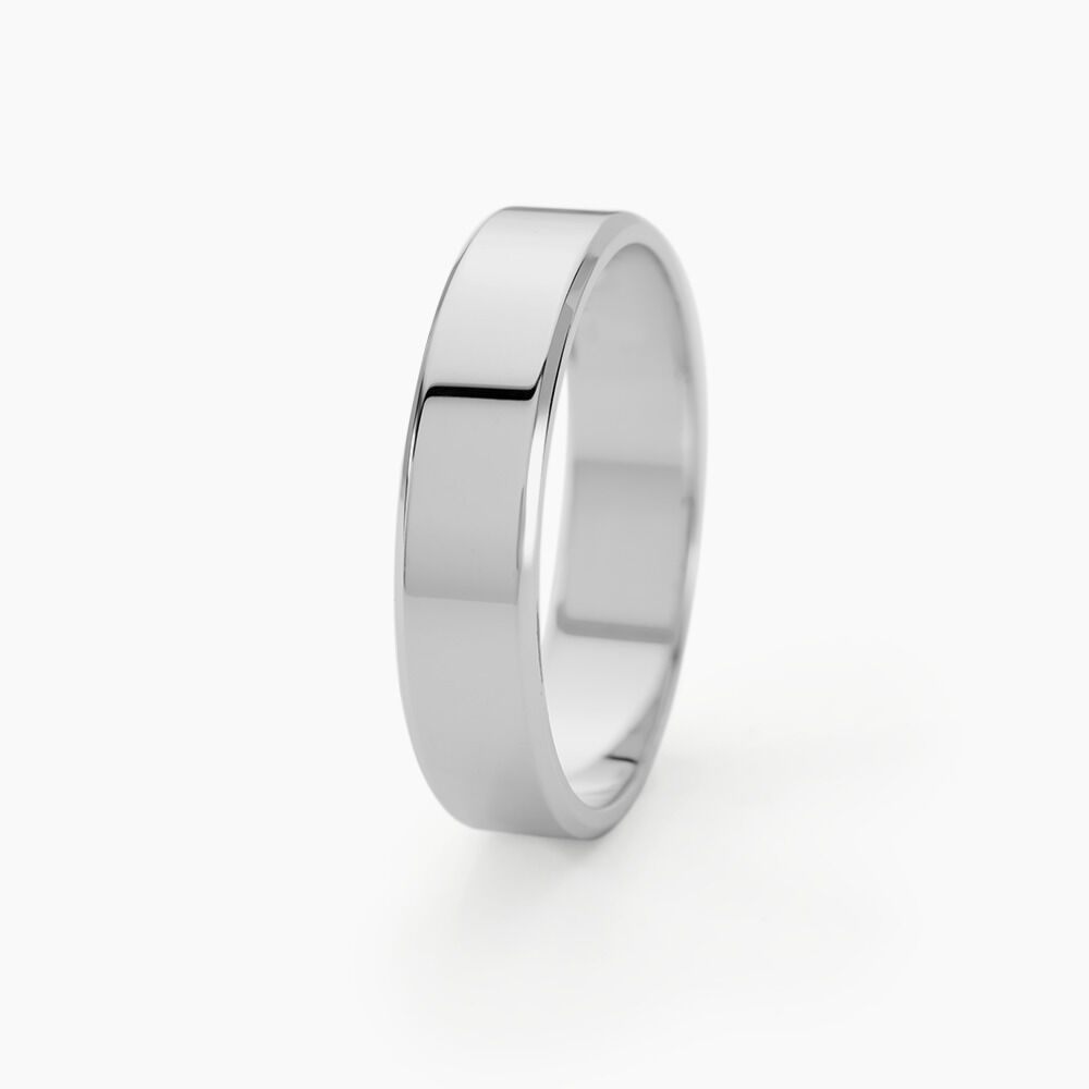 Alliance Inayah Ruban Plat Argent Blanc - Alliances duo Famille | Marc Orian