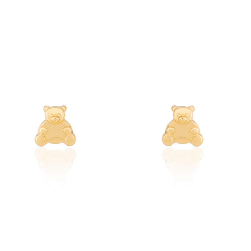 Boucles D'oreilles Puces Ours Or Or Jaune - Puces Enfant | Marc Orian