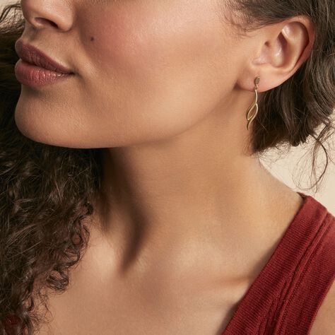 Boucles D'oreilles Pendantes Merone Vagues Or Jaune - Boucles d'oreilles Pendantes Femme | Marc Orian