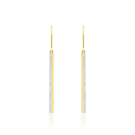 Boucles D'oreilles Pendantes Sahteene Or Jaune Diamant - Pendantes Femme | Marc Orian