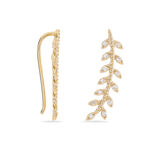 Boucles D'oreilles Grimpantes Fabrizia Plaqu&eacute; Or Jaune Oxyde - Piercings d'oreilles Femme | Marc Orian