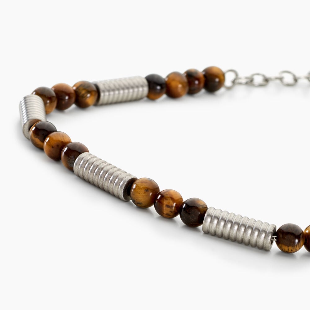 Bracelet Olek Acier Blanc Oeil De Tigre - Bracelets chaînes Homme | Marc Orian