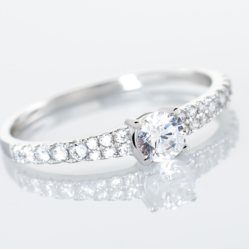 Bague Solitaire Francoise-marie Or Blanc Oxyde De Zirconium - Solitaires Femme | Marc Orian