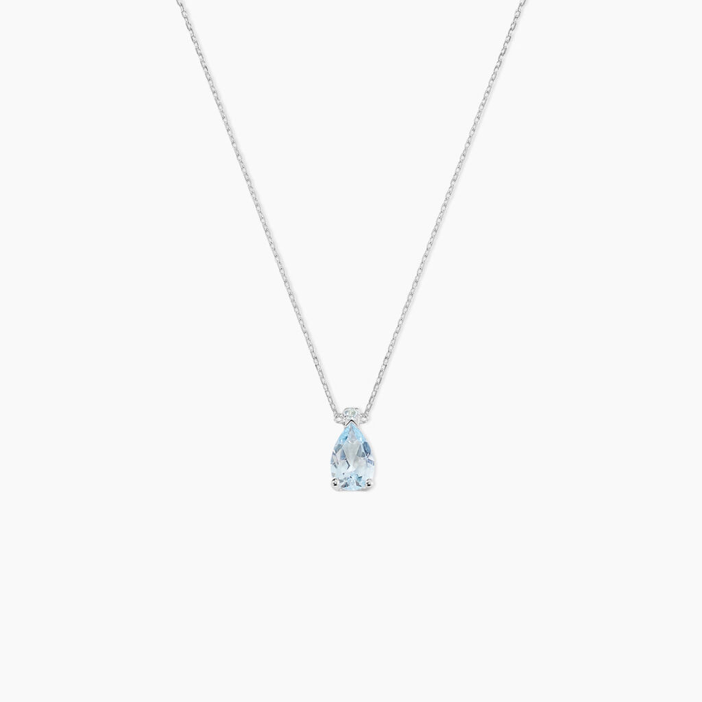 Collier Yrene Or Blanc Topaze - Colliers avec pierres Femme | Marc Orian