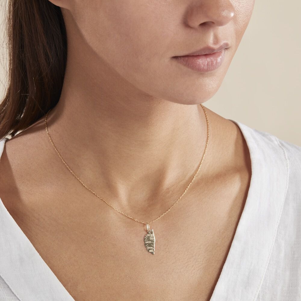 Pendentif Gaietana Corse Or Jaune - Bijoux personnalisés Famille | Marc Orian