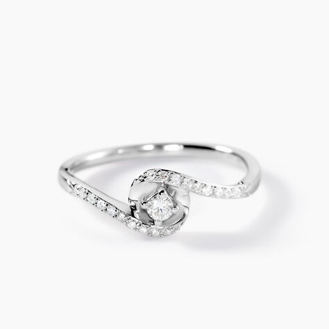 Bague Vrille Accompagnee Or Blanc Diamant - Parures de mariage Femme | Marc Orian