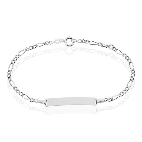 Bracelet Identité Bartolomee Maille Alternee 1/3 Or Blanc - Gourmettes Enfant | Marc Orian
