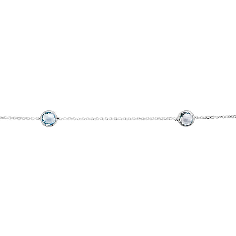 Bracelet Dennis Or Blanc Topaze - Bracelets chaînes Femme | Marc Orian
